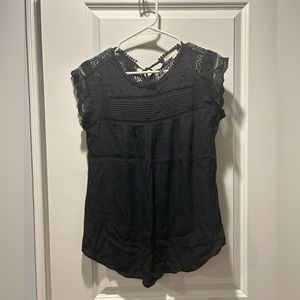 Meadow Rue Black Short Sleeve Blouse